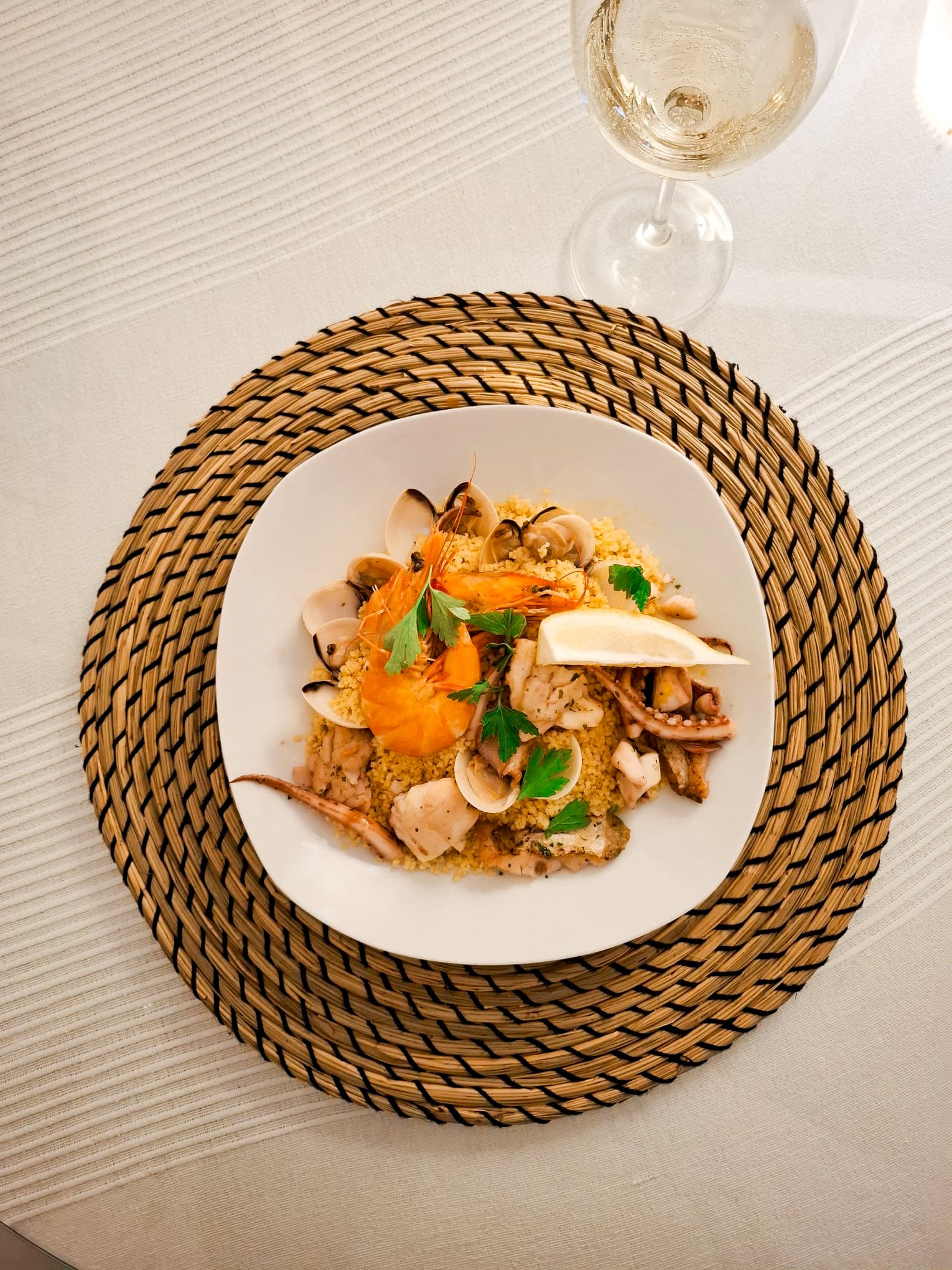 Handmade pasta on wooden board